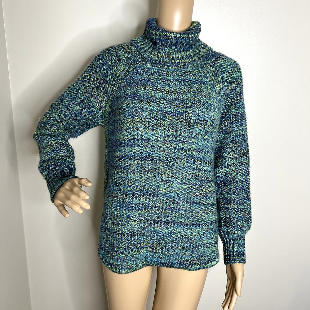 Vintage John Paul Richard Blue Knit Turtleneck Sweater